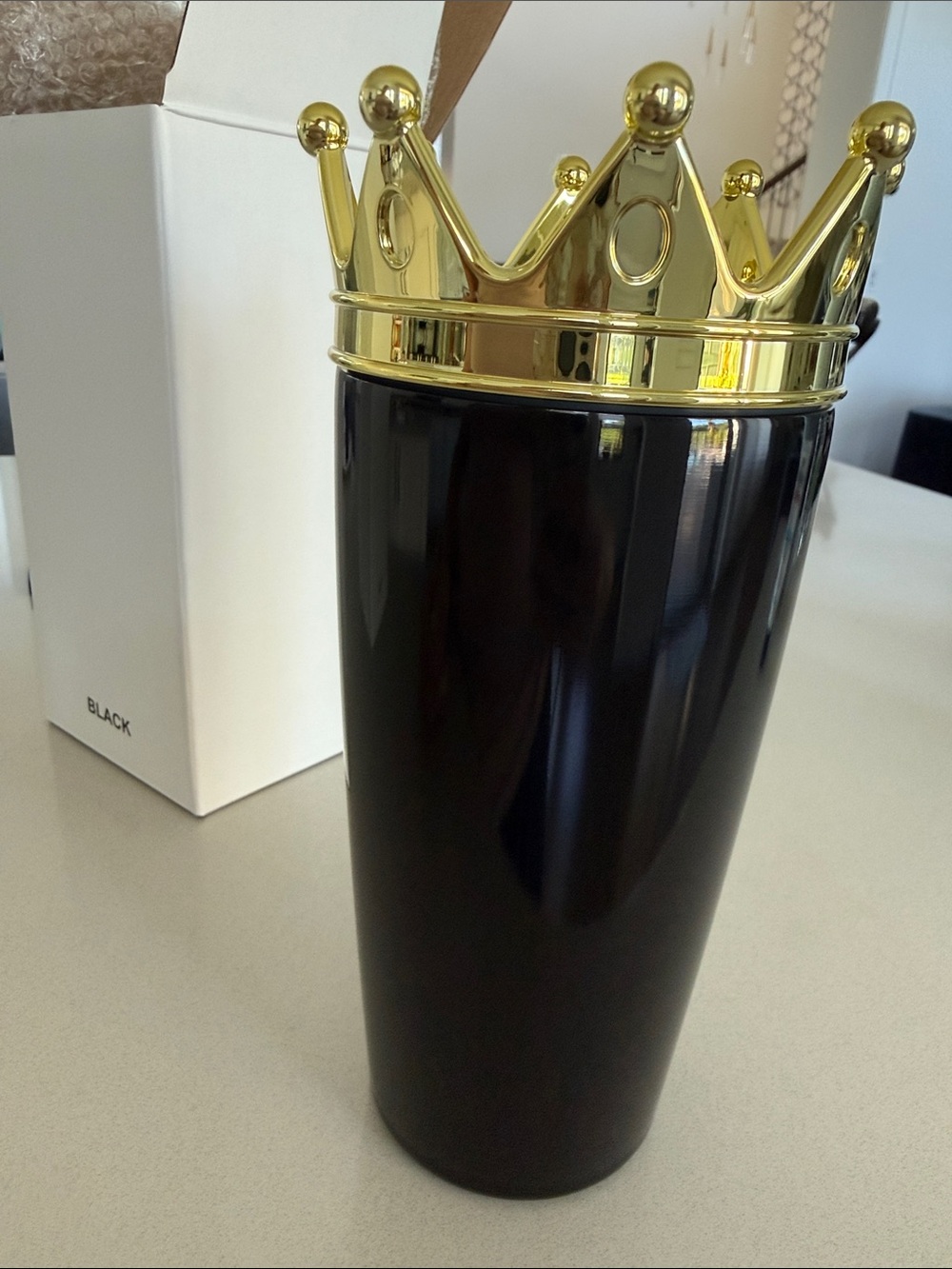 Black and Gold Crown Tumbler